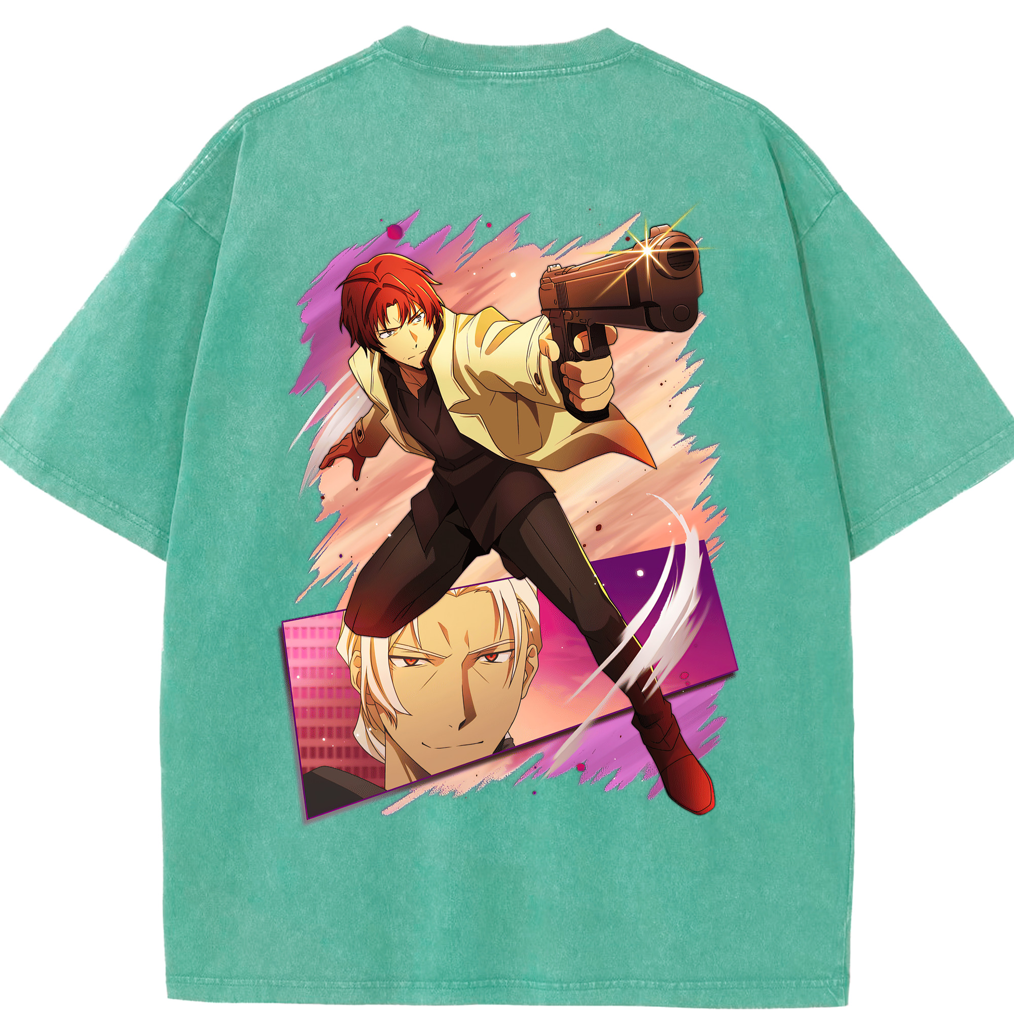 （画像用） 文豪ストレイドッグス Bungo Stray Dogs 綿100% ヴィンテージ風 半袖Tシャツ（背面プリント）